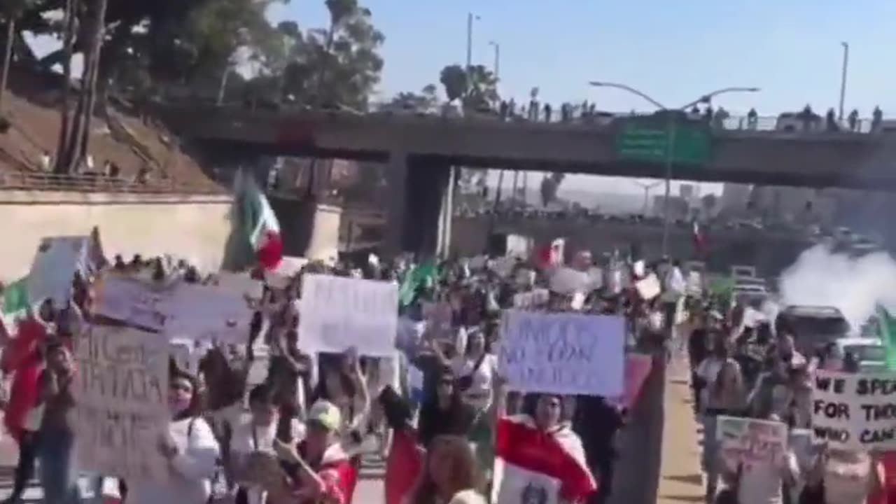 Anti-ICE Protesters Shut Down 101 Freeway in LA