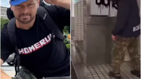 A leftist from New York City is going viral in Tokyo for vandalizing the city with graffiti tags.