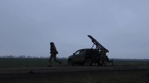 Ukrainian Grad Crew Firing on Russian Positions