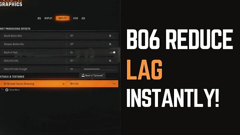 What to Do About On-Demand Texture Streaming in BO6: Switch to Minimal & Reduce Lag Fast!