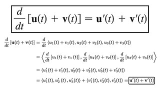 Exercise 2: Proof of Formula 1: Derivative of Addition of Vector Functions