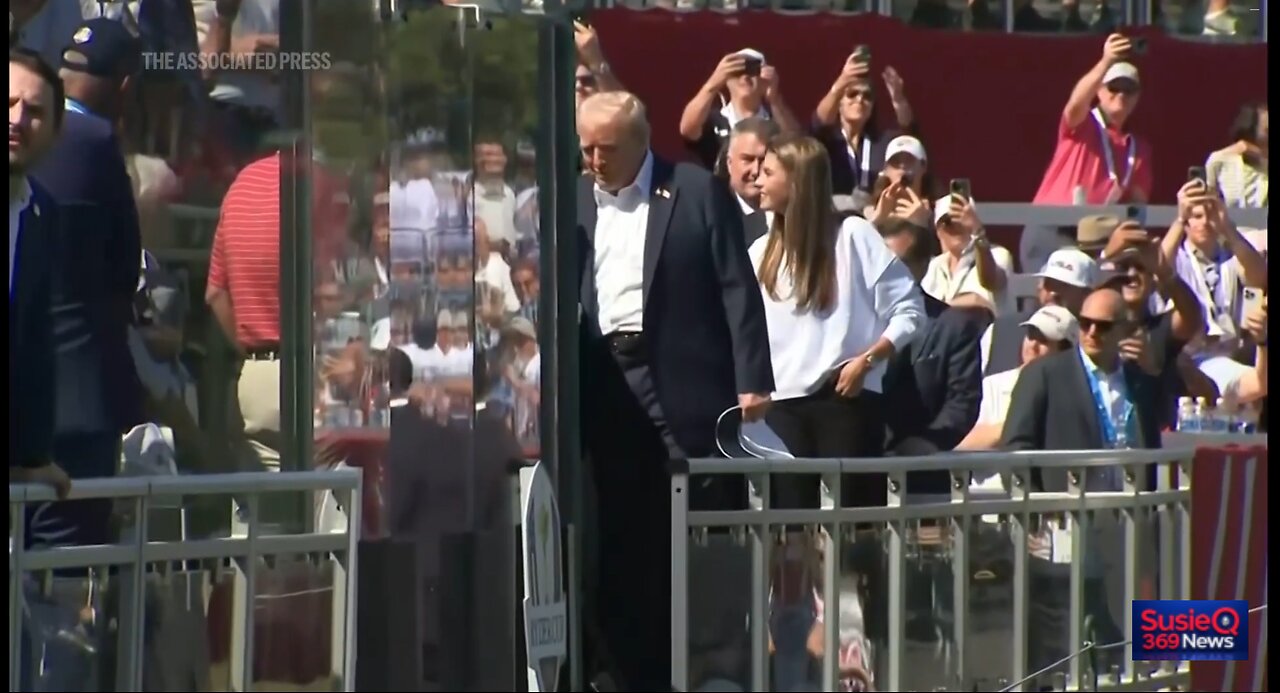 Trump arrives for the Ryder Cup