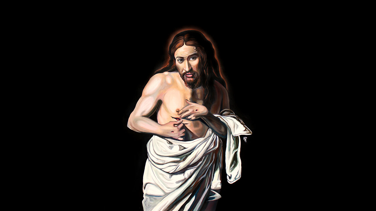 Recreation Painting Classical Christ Displaying His Wounds