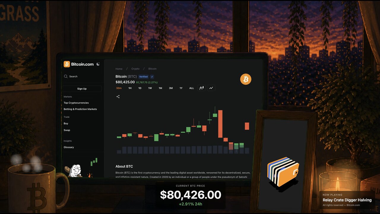 TRADER BOY - Bitcoin Live Price Charts with Lofi Chill Study Music 🎧 Will $81k hold?