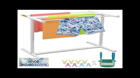 VEVOR Pool Towel Rack 5 Bar White Freestanding Outdoor PVC T-Shape Poolside Review