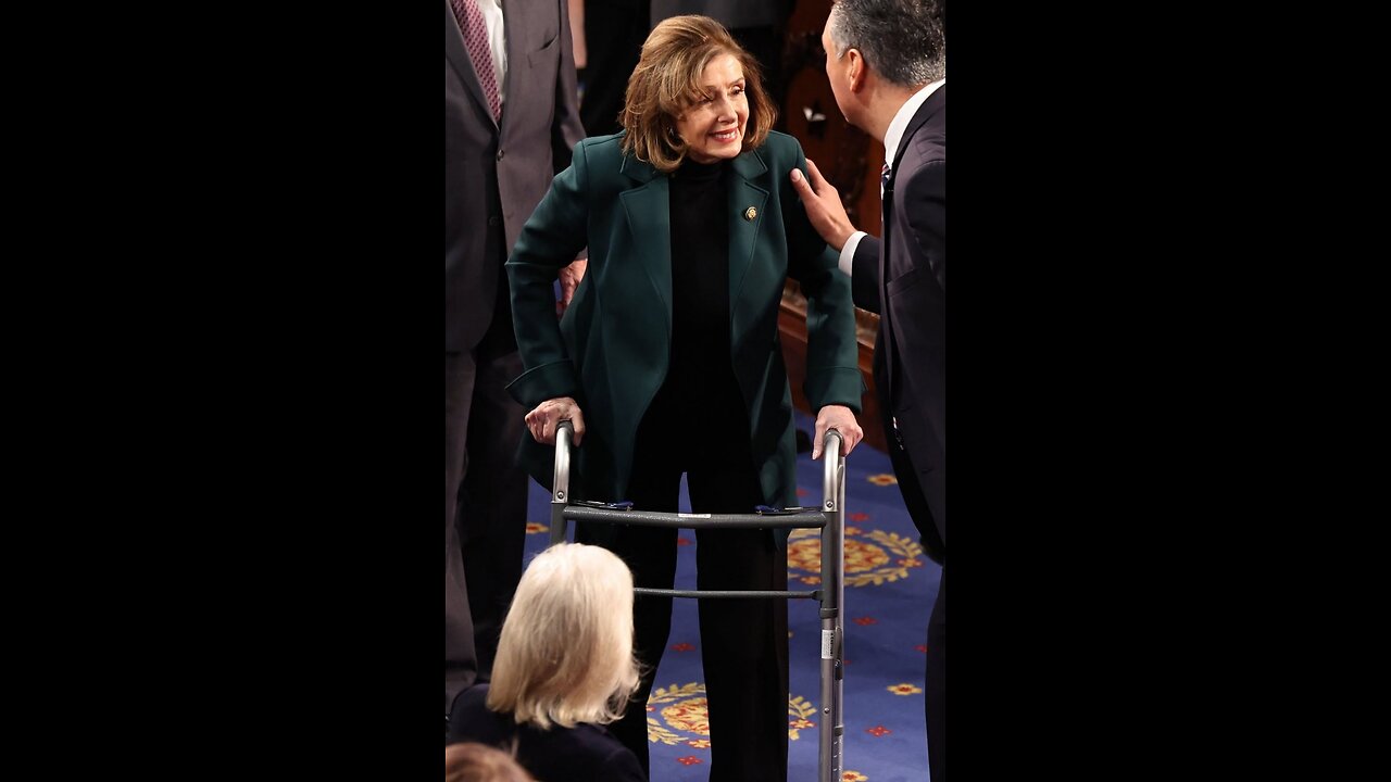 Nancy Pelosi Seen Using Walker On House Floor During Electoral Vote