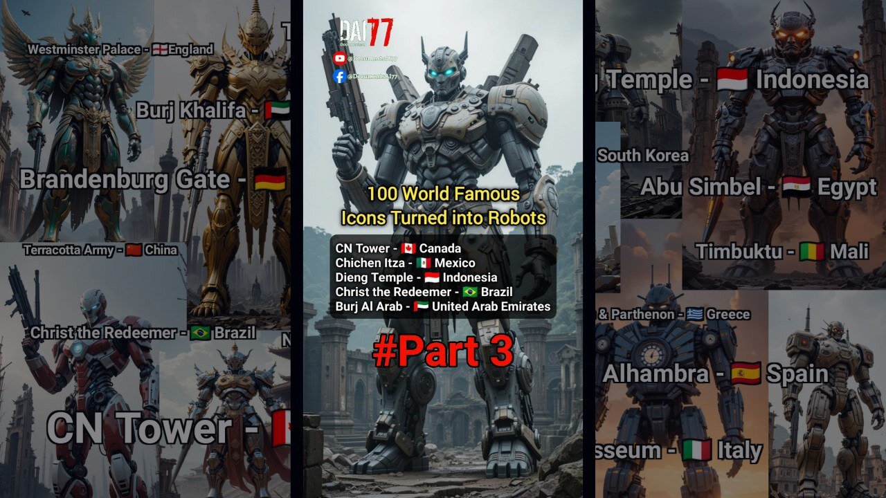 What If 100 Famous Icons Transformed into Giant Futuristic Robots? 🤖✨ | #DocumentsAI77