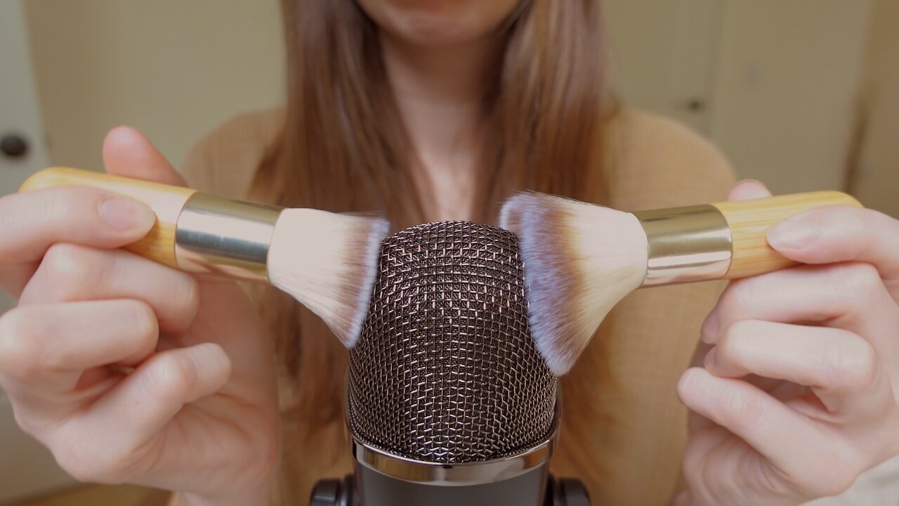 ASMR | Slow Mic Brushing for Sleep | No Talking, Fireplace, Face Brushing
