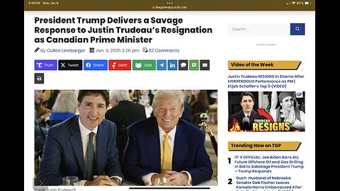 President Trump Delivers a Savage Response to Justin Trudeau Resigning as Canadian Prime Minister