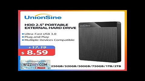 UnionSine HDD 2.5'' Portable External Hard Drive 2tb/1tb/500gb/750gb USB3.0 Storage Review