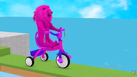 Long Slide Game With Cow Elephant Gorilla Hippopotamus Tiger - 3d Animal Game - Funny 3d Animals