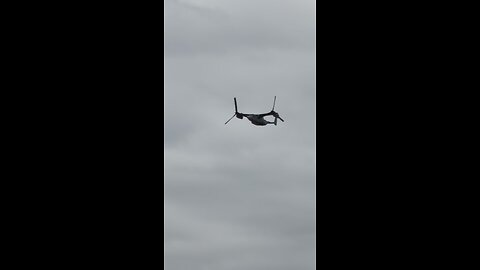 Marine Corps V-22 Osprey is doing a flyover