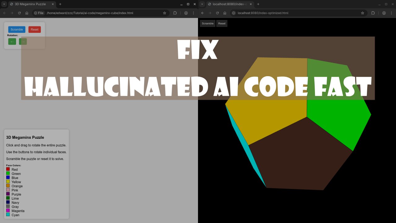Fix Broken AI Code: 3D Megaminx Optimization with Threejs