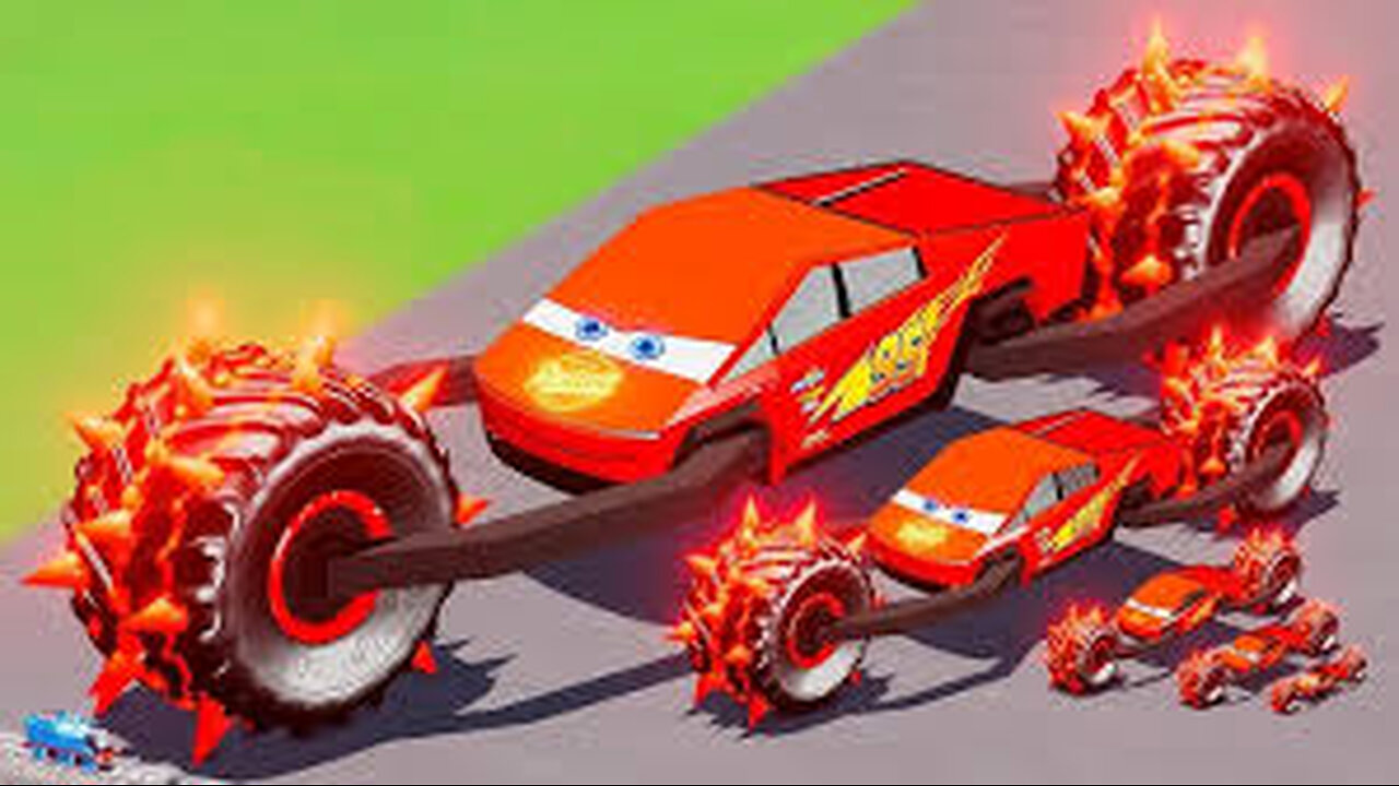 “Giant Spiders, Tesla Cybertruck & Lightning McQueen vs Thorn Monster Truck 🕷️🚛⚡”