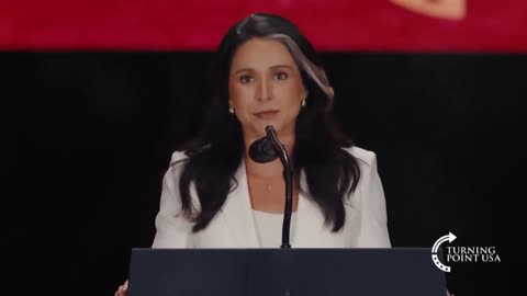 Tulsi Gabbard speaks at Charlie Kirk's memorial service in Glendale, Arizona on September 21, 2025