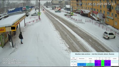 Siberia Winter -27°C in Ust Kut, Russia 25.12.2025 | Freezing woman | Frostbitten noses/cheeks
