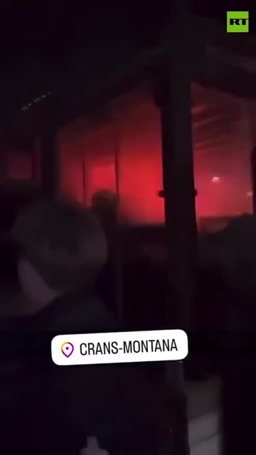 Horrific video of fire in Switzerland last night, killing 40 people injuring over 100
