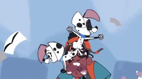 Dizzy and Deedee Dalmatian facesitting a man