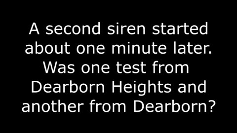 Sound Of Monthly Tornado Siren Test, Levagood Area, Dearborn, Michigan, Oct 4, 2025, About 1 P.M.
