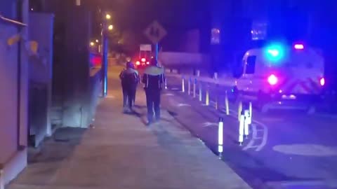 Dublin Gardai arrive at an illegal migrant centre on James street that is reportedly