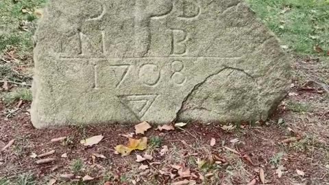 Oldest sign in America - Boston Mile Marker 33 (est. 1708): Newbury, MA