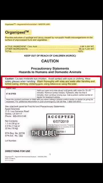 How did APEEL coating, financial backing of Bill Gates get approved for use on organic produce?