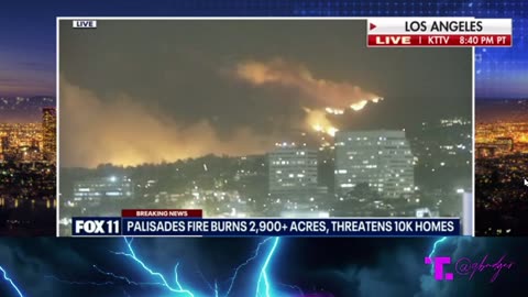 Palisades fire California, what is streaking through the sky?