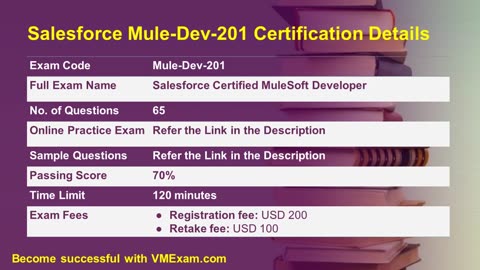 Mule-Dev-201 | Salesforce MuleSoft Developer | Exam Detail | Syllabus | Q & A
