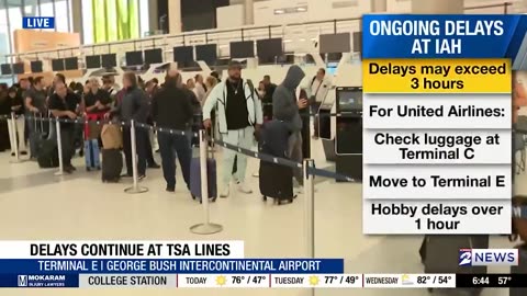 SHUTDOWN Woes ⚡ TSA wait times... 3 hours, people are missing flights