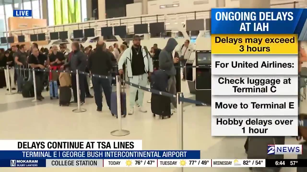 SHUTDOWN Woes ⚡ TSA wait times... 3 hours, people are missing flights