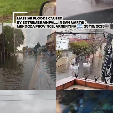 Massive floods caused by extreme rainfall in San Martín, Mendoza Province, Argentina 🇦🇷, 25/10/2025