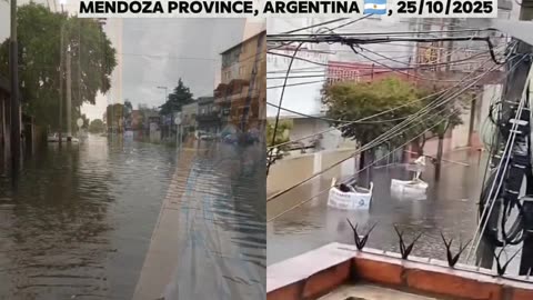Massive floods caused by extreme rainfall in San Martín, Mendoza Province, Argentina 🇦🇷, 25/10/2025