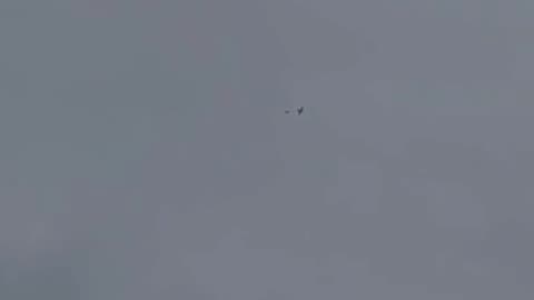 The moment a Russian "Lancet" was shot down by an interceptor drone. 