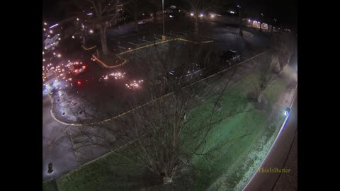 Surveillance video shows an apparent incendiary weapon fired at Greenville officer during ambush