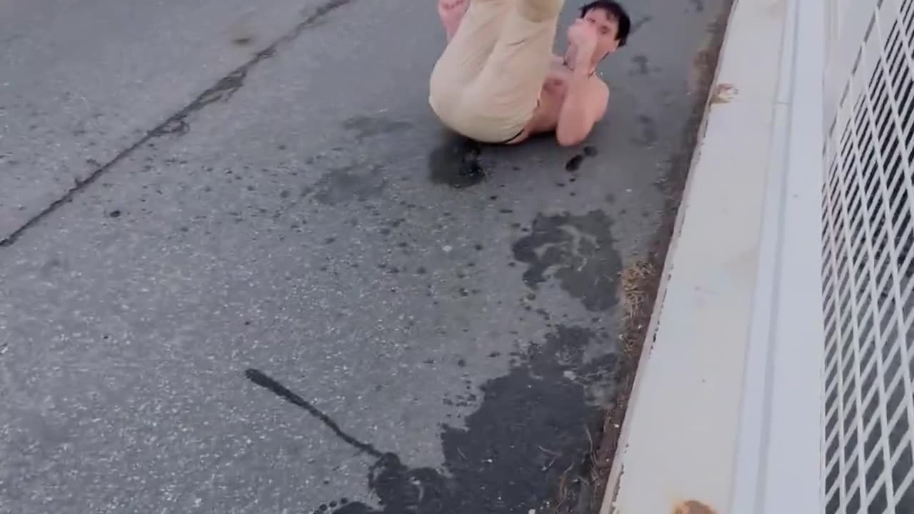 Stunt Man Doesn't Commit To Bridge Jump