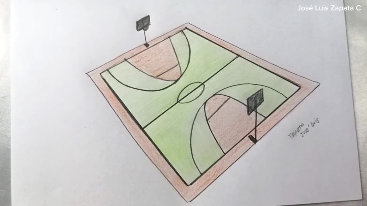How to draw a basketball court