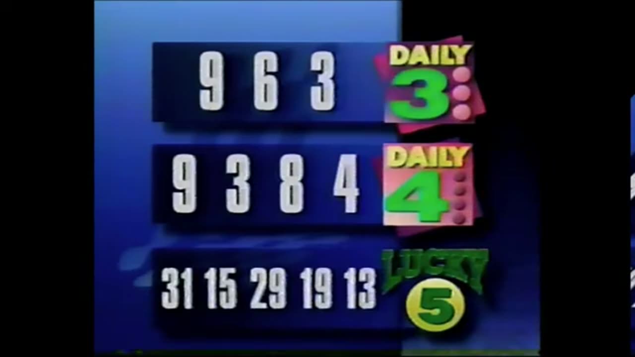 October 2, 1995 - Indiana Lottery Numbers & Chris Wallace 'Nightline' Promo