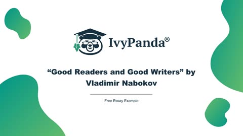 “Good Readers and Good Writers” by Vladimir Nabokov | Free Essay Example