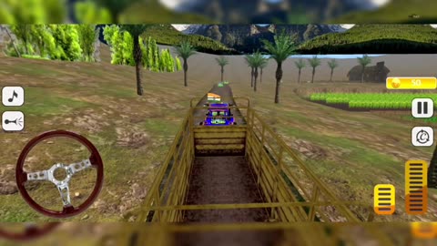 Driving a Tow Tractor Carrying a Load of Livestock [Part:2] - Tractor Trolley 3d