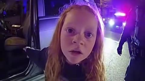 A little girl gets caught by the police driving