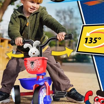 Tricycle for Toddlers 1-3 3-5 Year Olds, Spider Toddler Bike Baby Balance