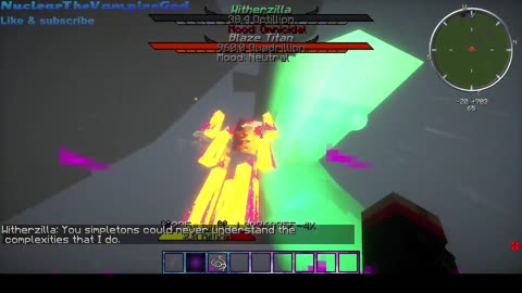 Minecraft Mob Battle Witherzilla vs Blaze titan