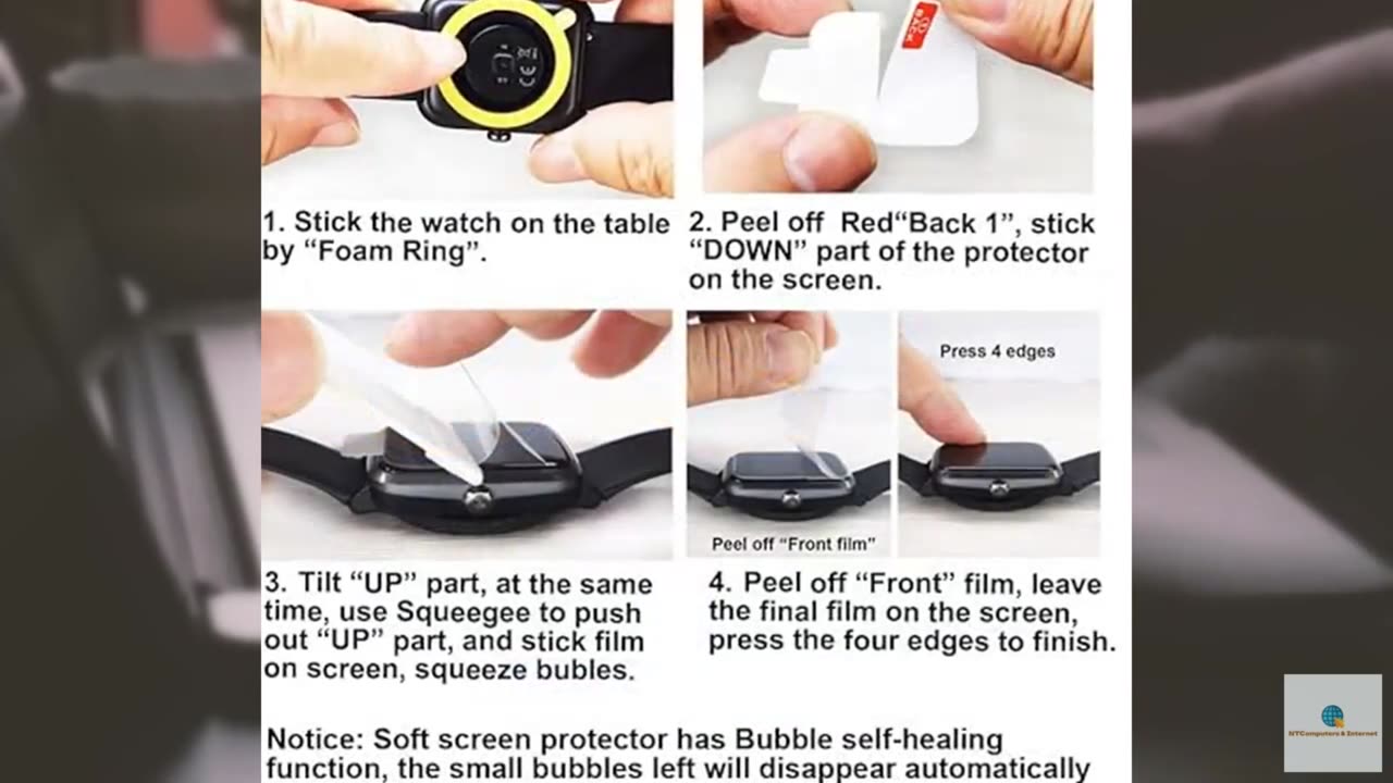 smaate Screen Protector Compatible with MorePro and FITVII HM08 1.47 inch Fitnes