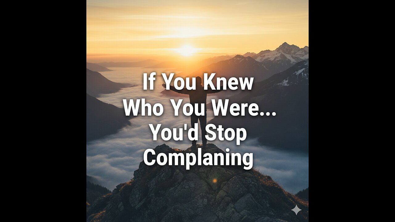 If You Knew Who You Were, You’d Stop Complaining