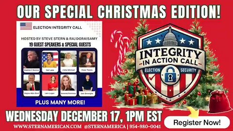 MASSIVE Election Integrity Call – Wednesday, December 17th at 1 PM EST