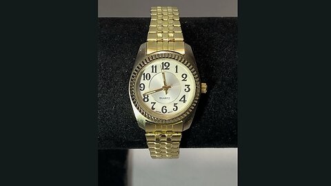 M.Z. BERGER Women's QUARTZ WATCH Gold-Tone Stretch Band (WS81) Tested New Battery