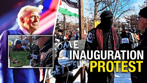 Small crowd of low-energy protesters turns out to protest Trump's inauguration