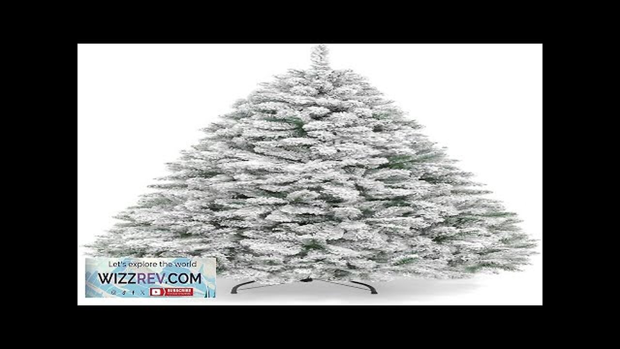 Best Choice Products Artificial Christmas Tree 9ft Unlit Snow Flocked ...