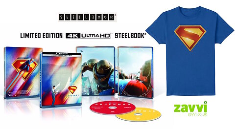 Superman [Zavvi Exclusive 4K UHD & Blu-ray SteelBook Shadow Artwork & T-Shirt Offer]