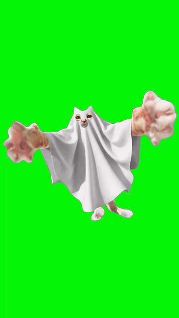 Spooky Blegh Cat | Green Screen #cats #halloween #gato #catmeme #fyp Original video by @cleecloomou